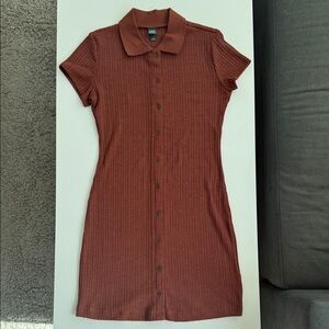 Wild Fable Rust Ribbed Mini Dress